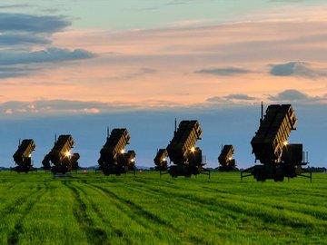 Surface-to-air missile system deployed at military base