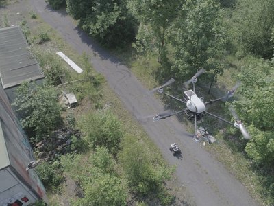 Automated reconnaissance system with unmanned aircraft and ground-based system, with Manta camera on board